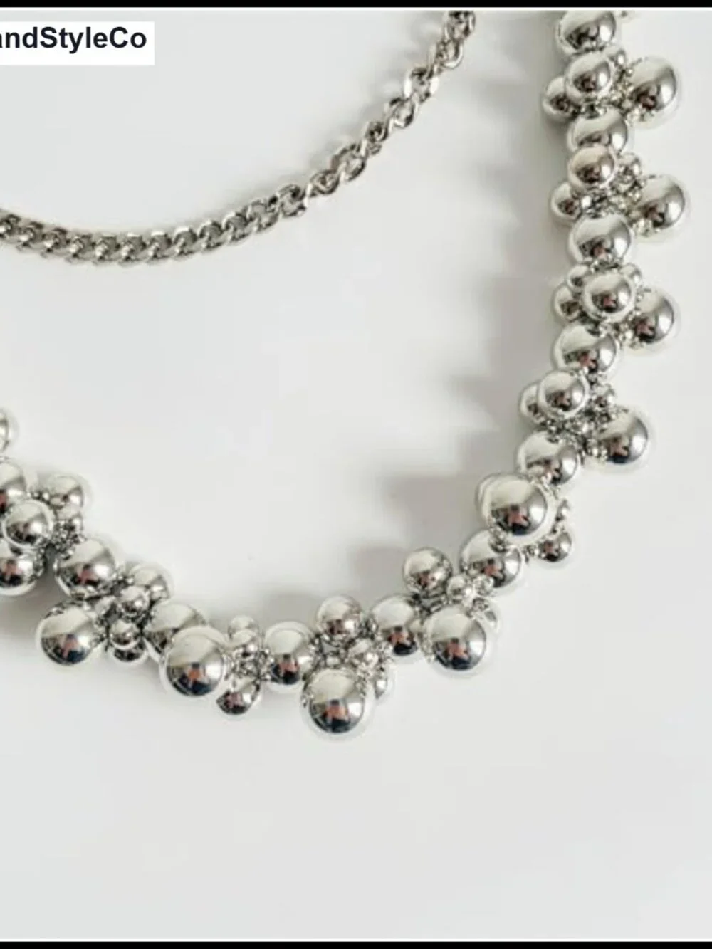 Silver Detachable Chain Keychain for Women, Chunky Bead Chain Bag Charm